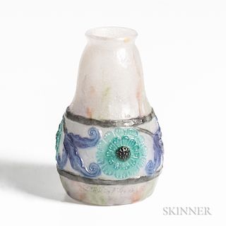 Gabriel Argy-Rousseau Pate de Verre Glass Vase