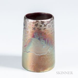 Weller Sicard Art Pottery Snail Vase