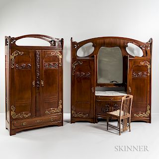 Louis Majorelle-style Vienna Secession/Art Nouveau Bedroom Set