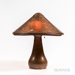 Dirk Van Erp (American, 1860-1933) Hammered Copper Lamp with Mica Shade
