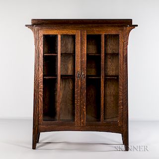 Limbert Model No. 358 Oak Arts and Crafts Two-door Bookcase