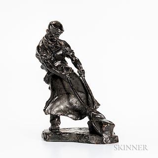 Hans Muller (Austrian, 1873-1937) Bronze Sculpture of an Iron Worker