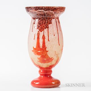 Le Verre Francais (Charder) Cameo Glass Vase