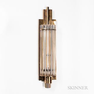Polished Brass and Lucite Sconce