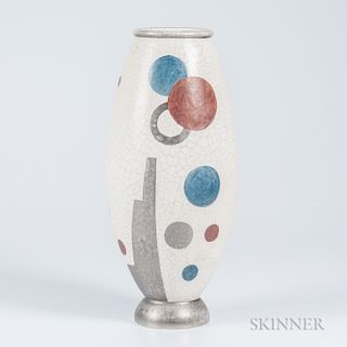 Atelier Primavera Art Deco Ceramic Vase Designed by Claude Levy