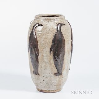 Armogres Stoneware Vase in the Manner of Roger Guerin