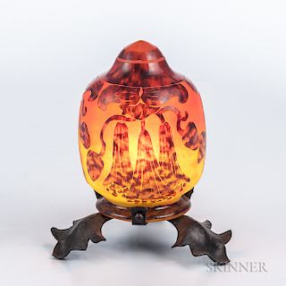Le Verre Francais Cameo Glass Boudoir Lamp