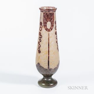 Charles Schneider Cameo Glass Vase