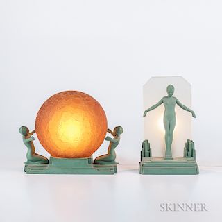 Two Frankart Figural Lamps
