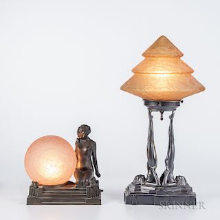 Two Frankart Figural Lamps