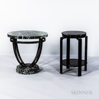 Two Marble-top Side Tables