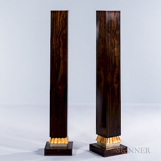 Two Rosewood Pedestals
