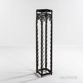 Wrought-iron and Marble Pedestal