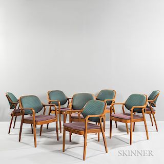 Eight Bill Stephens for Knoll International Bentwood Armchairs
