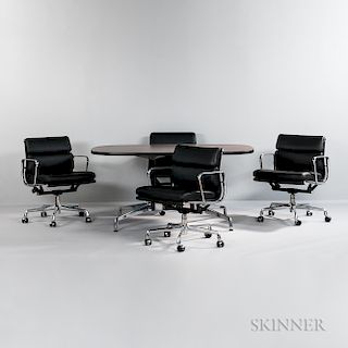 Eames Aluminum Group for Herman Miller Table and Four Chairs