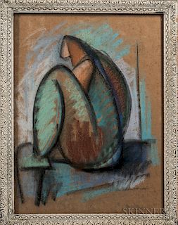 Hans Burkhardt (Swiss/American, 1904-1994)  Abstract (Seated Figure)