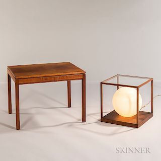 Jens Risom Side Table and an Illuminated Globe Side Table