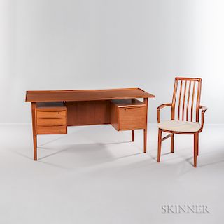 Peter Loving Nielsen Dansk Design Desk and a Teak Chair