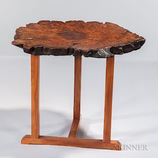 Craftsman-made Burlwood and Cherry Table