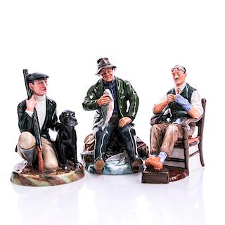 ROYAL DOULTON FIGURES A GOOD CATCH, BACHELOR, GAMEKEEPER