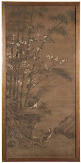 A framed Chinese scroll painting