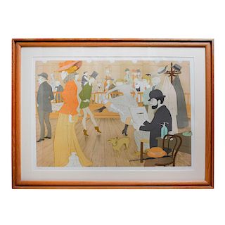FRAMED GICLEE, TOULOUSE LAUTREC AT THE MOULIN ROUGE