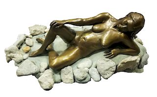 Rich Hagar (20th C.) Female Nude Sculpture