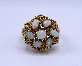 14 KT GOLD & OPAL COCKTAIL RING 4.6 DWT