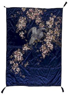 A Japanese embroidered silk tapestry