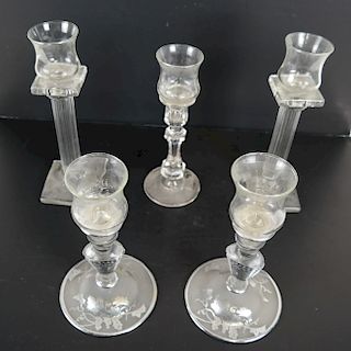 Group of Crystal Candlesticks (5)