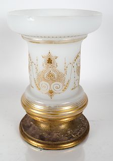 Opaline Decorated Glass Vase