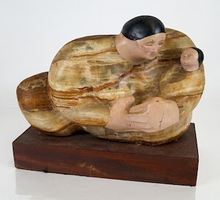 L. ARYO: Sculpture of Mother & Child
