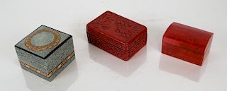 Three Decorated Trinket Boxes