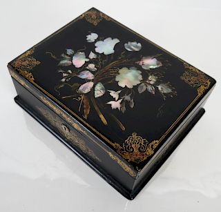 Victorian Mother of Pearl & Lacquer Box