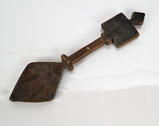 Tribal-Style Carved Wooden Paddle