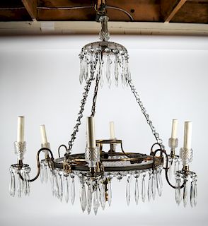 Baccarat French Crystal Bronze Chandelier