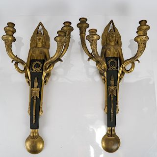 19th C. French Bronze Sconces