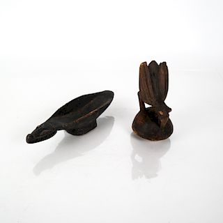 Two Tribal-Style Carved Wooden Objects