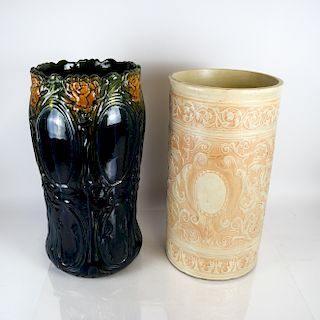 Two American Pottery Umbrella Stands
