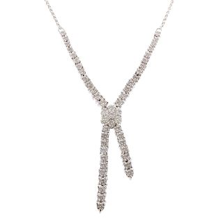 A Ladies Diamond Necklace in 14K White Gold
