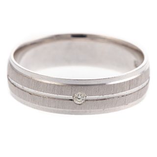 A Gent's 6mm 14K White Gold Wedding Band