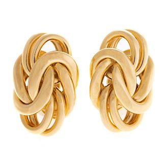 A Pair of 18K Twisted Earrings by Abel & Zimmerman