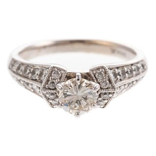 A Ladies Diamond Engagement Ring in 14K