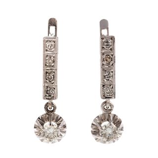 A Pair of Ladies Vintage Diamond Earrings
