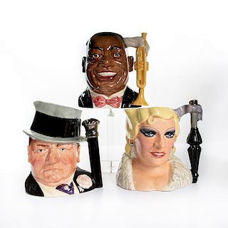 3 LG ROYAL DOULTON CELEBRITY COLLECTION CHARACTER JUGS