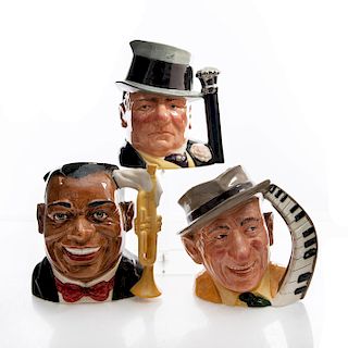 3 LG ROYAL DOULTON CHARACTER JUGS, CELEBRITY COLLECTION