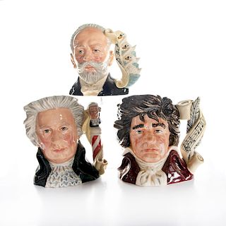 3 ROYAL DOULTON LARGE GREAT COMPOSERS CHARACTER JUGS