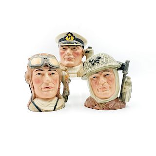 3 SM ROYAL DOULTON CHARACTER JUGS, ARMED FORCES SERIES