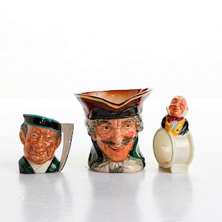 3 VARIOUS DOULTON CHARACTER JUGS AND NAPKIN HOLDER