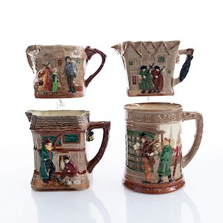 4 ROYAL DOULTON SERIESWARE DICKENS RELIEF PITCHERS